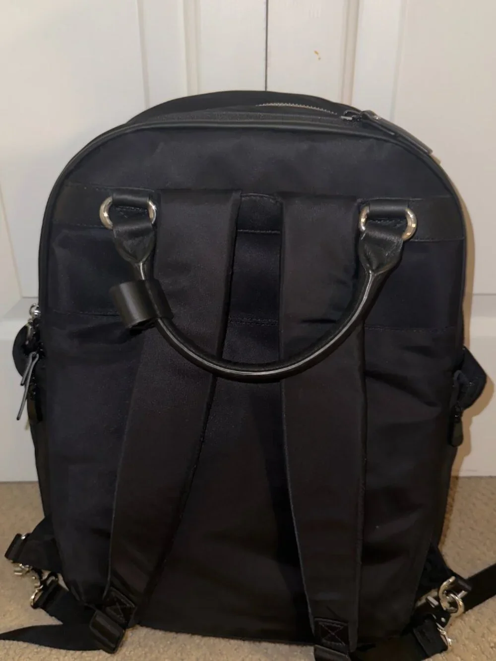 Lo & Sons Rowledge 2 Convertible Laptop Backpack - Black/Purple